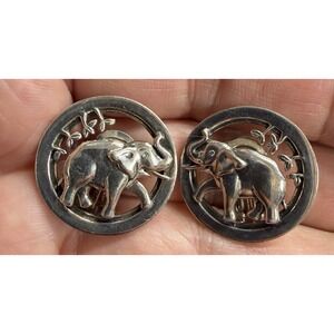 Barry Kieselstein-Cord Sterling Silver Elephant Clip Earrings‎ 925 2007 1"